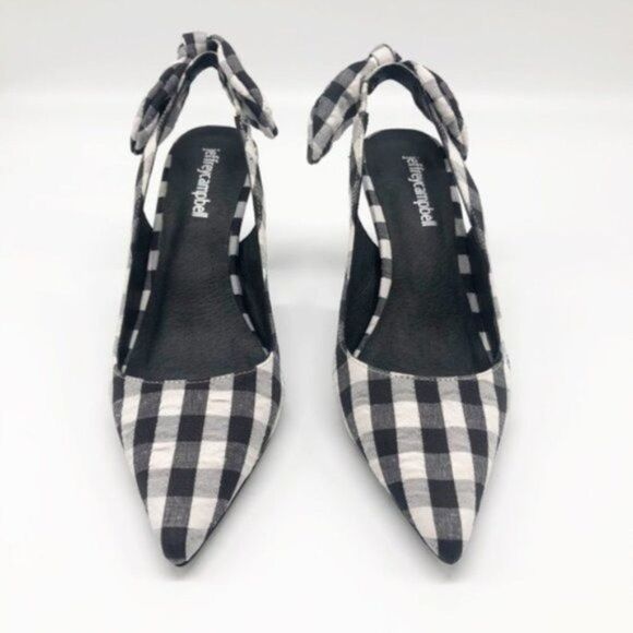 Jeffrey Campbell Cindy Gingham Slingback Pumps – Retro Chic with a Modern Twist​ - Picture 4 of 8